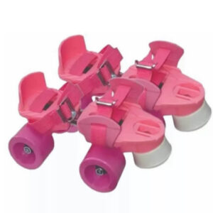 Patin flash de 4 ruedas con base plastica rosa,extensible del 27 al 36