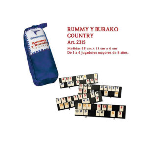 Juego rummy burako country c/fichas pintadas