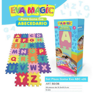Piso goma eva caja x26 abc 26 piezas de 31,5×31,5
