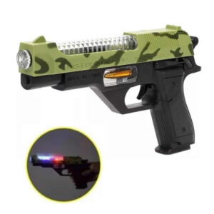 Pistola militar camuflada con luz y sonido. 23cm