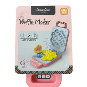 Tostadora a pilas con luz y sonido. Trae 4 wafles.