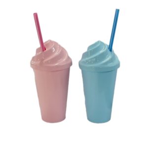 Vaso liso con tapa helado y sorbete