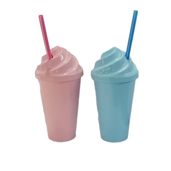 Vaso liso con tapa helado y sorbete