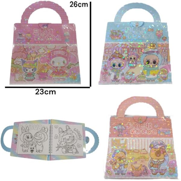 Valija de arte 171. Trae laminas para colorear , stickers y láminas para pegarlas.