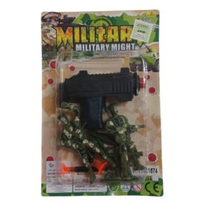 Soldado 7cm x 2 con mini pistola lanza dardos de 8cm. Blister 19cm x 12cm. 1998