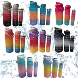 Botellas x 3u ( 2000ml/ 900ml/300ml ) con stickers, accesorios  y agarres.