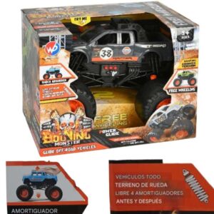 Auto Monster Truck 689. Tiene 3 botones de sonido. Rueda libre. Caja 40cm x 31cm alt
