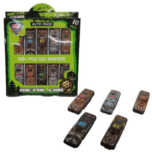 Set de 10 autos de 7cm con tuneo de animales