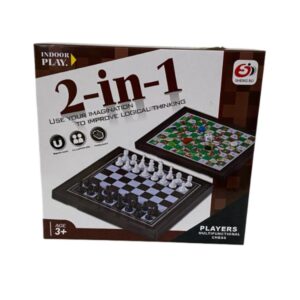 Juego 2 en 1 Ajedrez / escaleras y toboganes. Imantado . 16cm  x16cm