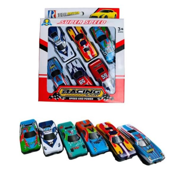 Set de autos metal caja x6 de 7,5cm 516