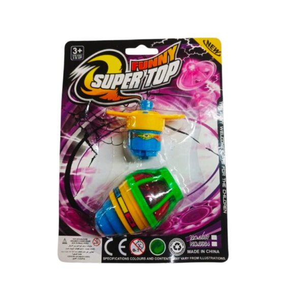 Trompo con luz de 6,5cm. Blister 907 17cm x 13cm