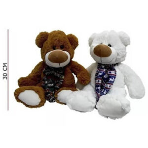 Oso con bufanda , 2 colores, de 30 cm.