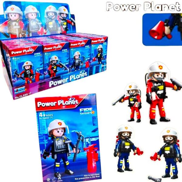 Muñeco power bombero con accesorios