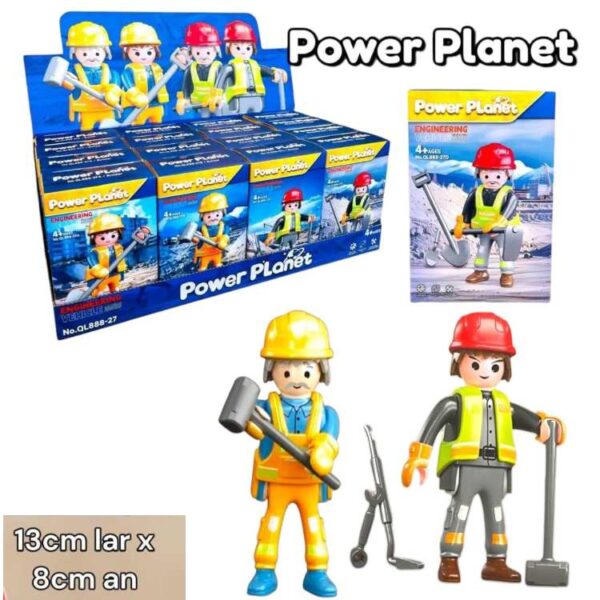 Muñeco Power Constructor con herramientas.