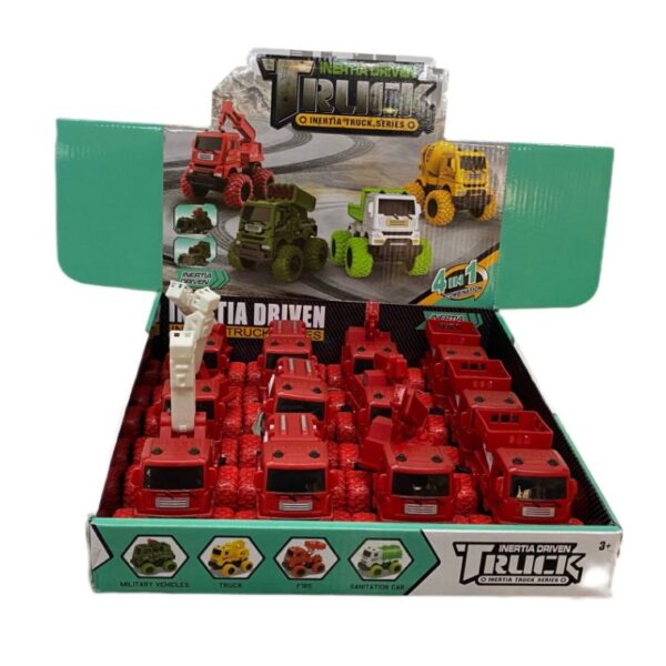 Camion bombero con ruedas de goma 9cm largo x 7cm alt.