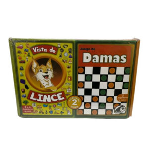 Juego 2 en 1 dama / lince. caja 28x20cm