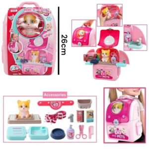Set mascota mochila con visor y accesorios
