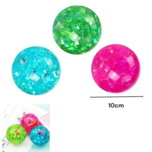 Pelota silicona 10cm Shaky con colores y brillitos