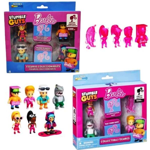 Stumble Guys Barbie x6. Figuras coleccionables . Trae 2 exclusivas sorpresa.