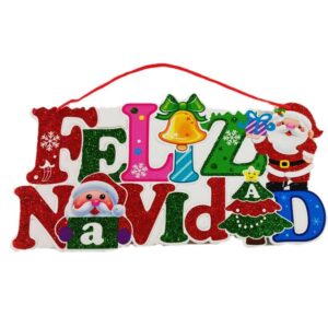 Adorno para la puerta- Cartel Feliz Navidad 34cm