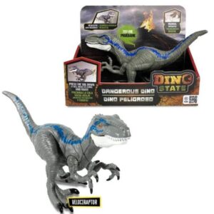 Dinosaurio Velocirraptor Blue. tiene movimiento articular y sonido