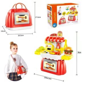 Valija comida rápida. con accesorios y comiditas.