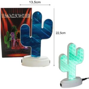 Lampara Cactus. 13.5 x 6.3 x 22.5cm. Led.