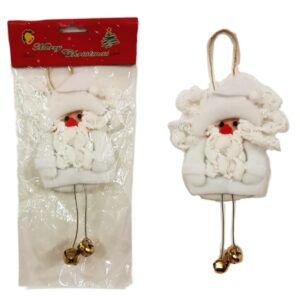 Adorno para la puerta- Papa Noel con cascabeles 24cm