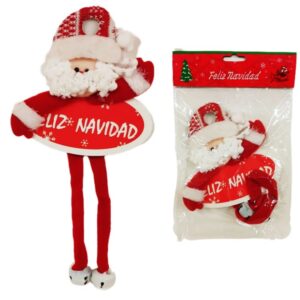 Adorno para puerta- Papa Noel con 2 cascabeles.