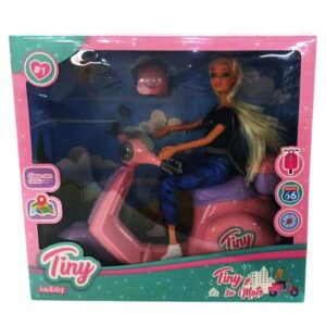 Muñeca Tiny con moto y casco 60093