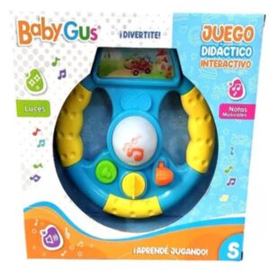 Volante didactico interactivo. Con luces y sonidos. Celeste