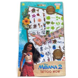 Tattoo wow Moana. Contiene 4 planchas de tattoo ( 2 clásicas, 1 glow y 1 metalizada)