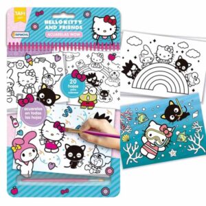 Acuarelas Wow Kitty. contiene 20 hojas, 6 acuarelas y 1 pincel