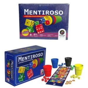 Juego dados – Mentiroso. Contiene 4 cubiletes de colores, 30 dados, 6 fichas de apuesta.