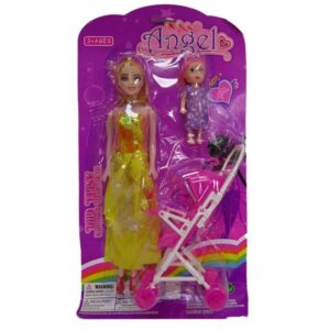 Muñeca con hija y carro 13408