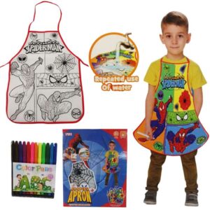 Delantal Fantasía. Trae 12 marcadores para pintar. Tamaño 36cm x 46cm