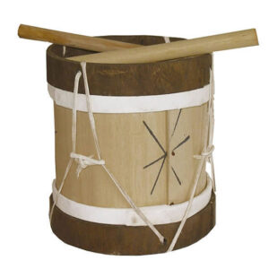 Bombo de madera chico de 16cm con 2 palitos