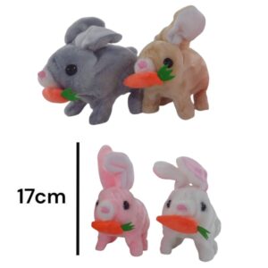 Peluche conejo caminador. Usa 2 pilas AA Camina y tiene sonido .