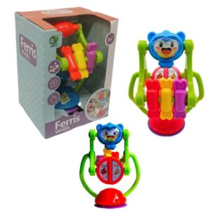 Sonajero con sopapa para mesa, con actividades y espejo.