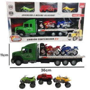 Camion mosquito con 2 motos, un auto y 2 cuatriciclos 76048