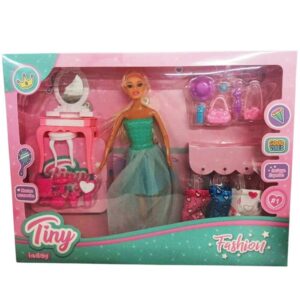 Muñeca Tiny con accesorios y tocador 60095
