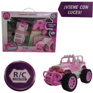 Jeep a radio control 4F Rosa con luces en las ópticas