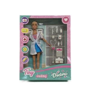 Muñeca tiny doctora caja 34 cm