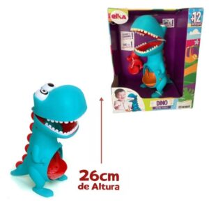 Dino Papa tudo . Coloca la comida en la boca y la saca de la pancita.