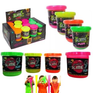 Slime power fluo de 220 gr,viene en naranja,fucsia,verde y amarillo