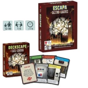 Juego de naipes TT Escapa.Destino Londres.  +12 años. Escape room de bolsillo.