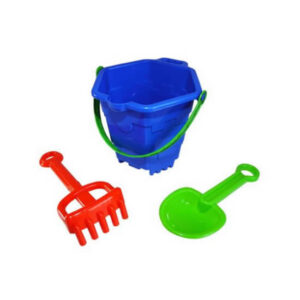 Juego de playa c/balde hexagonal y 2 accesorios