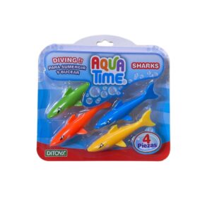 Aqua time. Tiburones 12cm  x 4.
