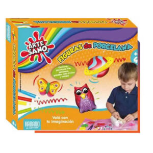 Fabrica de figuras de porcelana.Contiene porcelana fría,témperas,individual,pinceles,cola vinilica,moldes,rodillo para amasar,sopapa,moldes cortantes,modes de figura y llavero