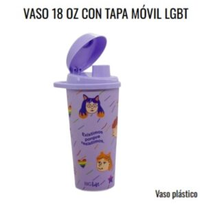 Vaso con tapa movil Lgtb 520cc